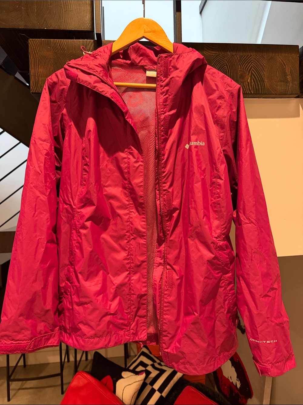 Columbia Kids Bright Pink Hooded Rain Jacket